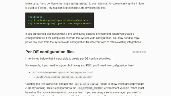 Darkman portal configuration