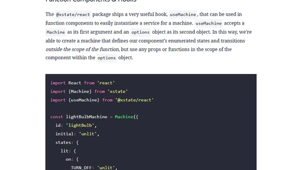 Guidelines for State Machines and XState