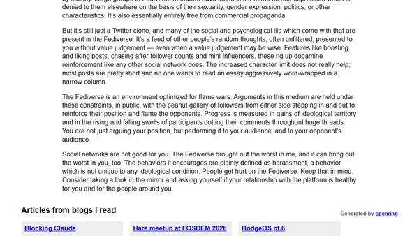 The Fediverse can be pretty toxic