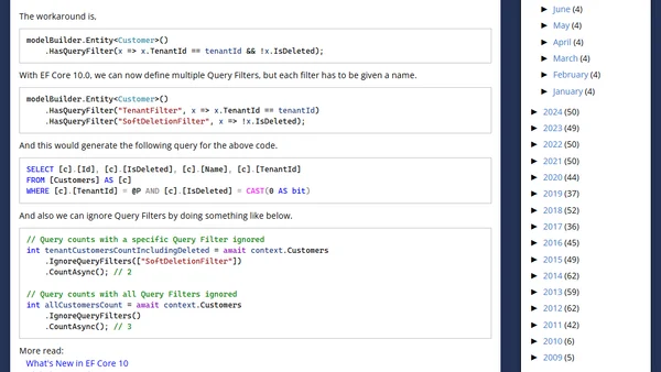 EF Core 10.0: Global Query Filter Improvements