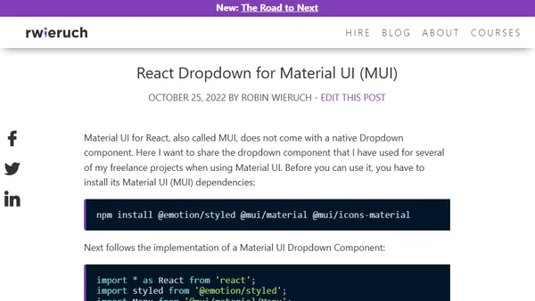 React Dropdown for Material UI (MUI)