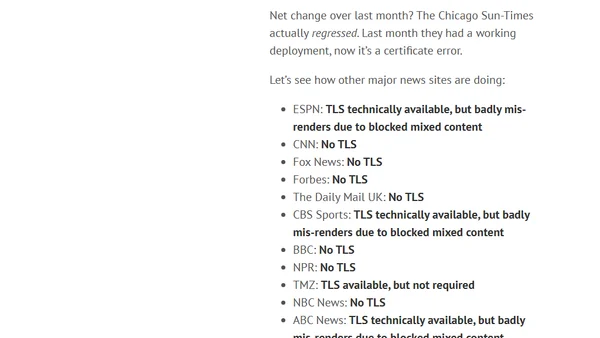 The State of the News and TLS: Part II