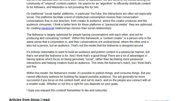 Social media and "parasocial media"