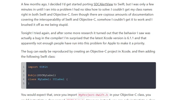 @objc creates a wrong class name in Objective-C
