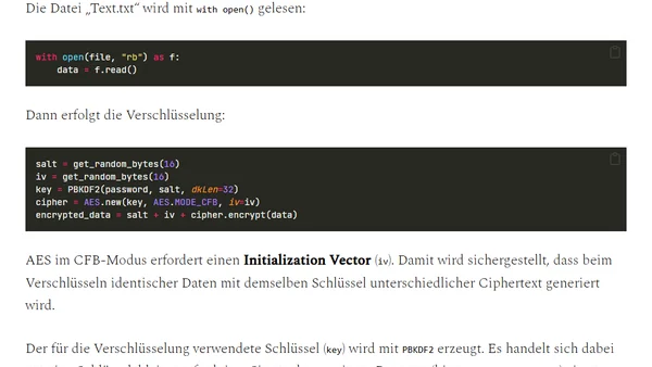 Python, PyCryptodome und AES-Verschlüsselung