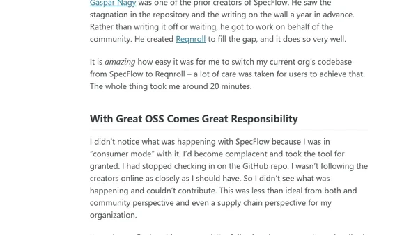 Farewell, SpecFlow. Gáspár Nagy Saves the Day with Reqnroll!