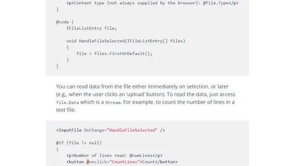 File uploads with Blazor