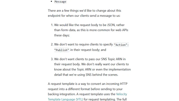 Connect AWS API Gateway directly to SNS using a service integration