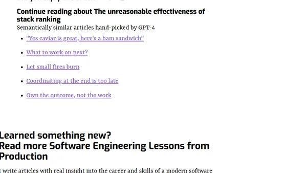 The unreasonable effectiveness of stack ranking