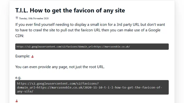 T.I.L. How to get the favicon of any site