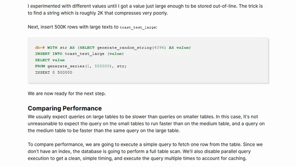 The Surprising Impact of Medium-Size Texts on PostgreSQL Performance