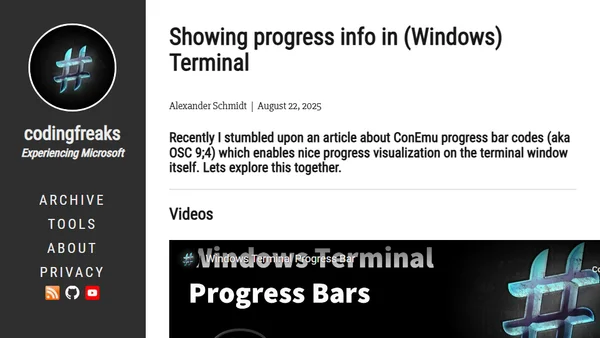 Showing progress info in (Windows) Terminal
