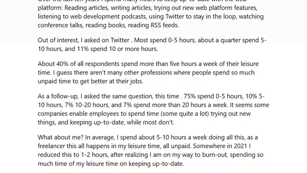 Keeping up-to-date with web development