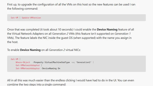 Enable Device Naming on all Virtual Net Adapters on a VM Host