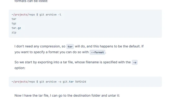 Exporting a Git History at a Specific Commit