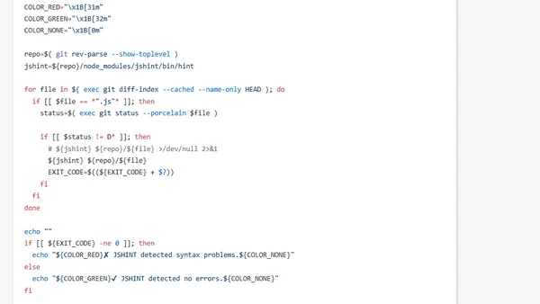 Lint JavaScript on Commit