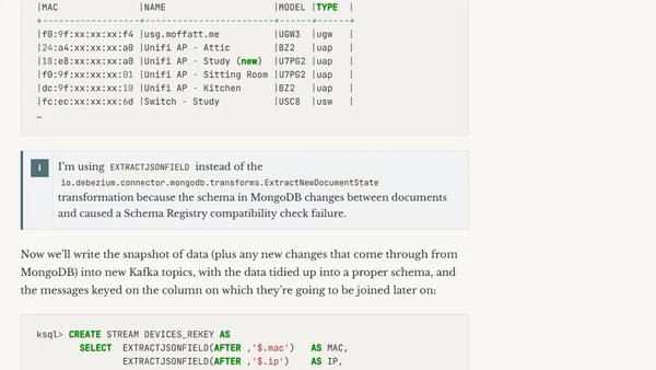 Analysing network behaviour with ksqlDB and MongoDB
