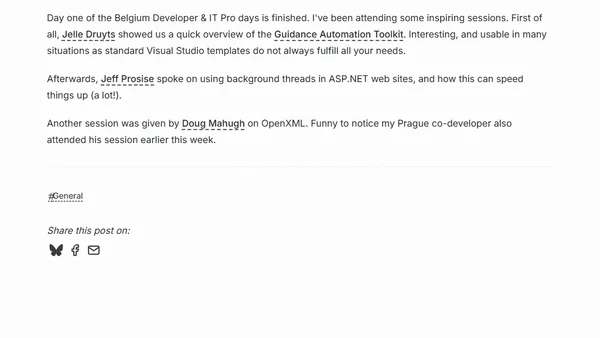 Developer &amp; IT Pro Days - Ghent - Day 1