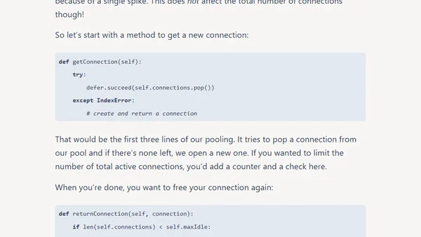 Dead Simple Connection Pooling with Twisted