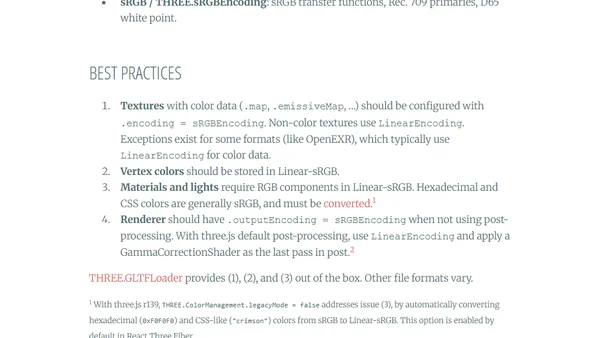 Color management in three.js