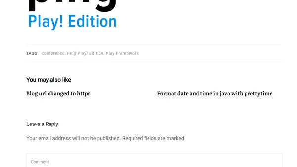 Play framework conference