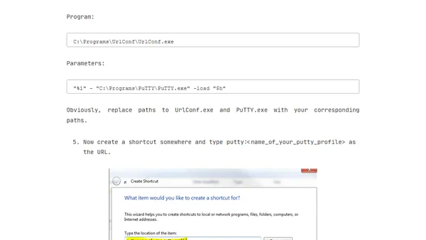 putty:[profile] URL handler
