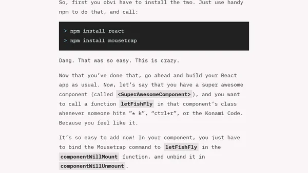 Adding Keyboard Shortcuts to your React Apps