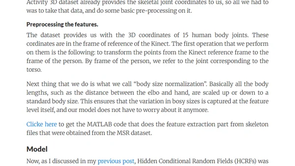 Recognizing Human Activities with Kinect - The implementation