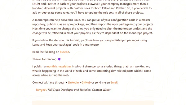 Authoring NPM Packages with Monorepos