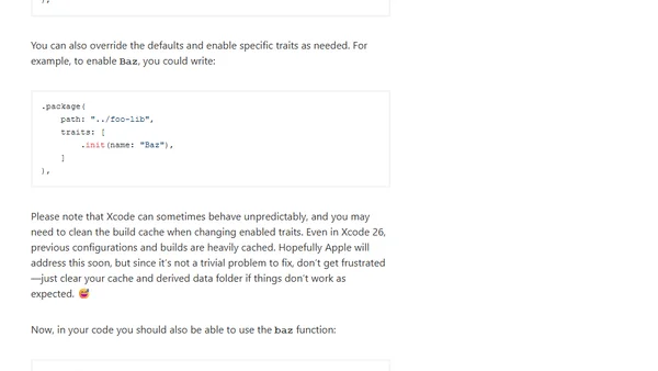 All about Swift Package Manager Traits
