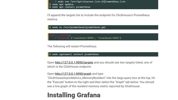 Monitor ClickHouse with Prometheus & Grafana