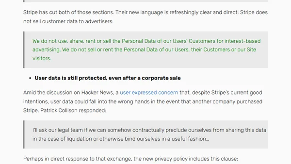 Update: Stripe's Response Regarding User Tracking