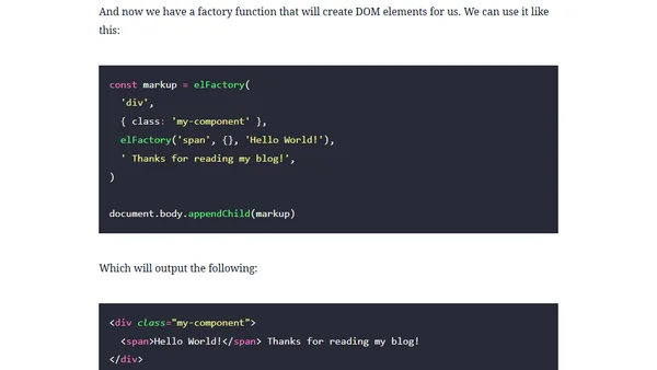 How to Write Your Own JavaScript DOM Element Factory