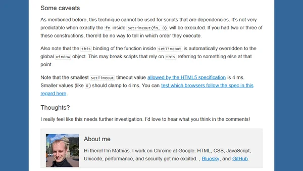 Using `setTimeout` to speed up `window.onload`