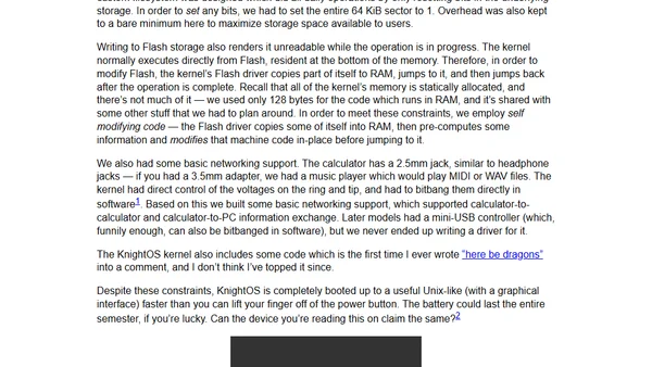 KnightOS was an interesting operating system