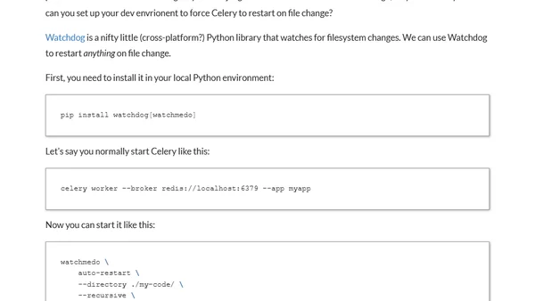 How to restart Celery on file change