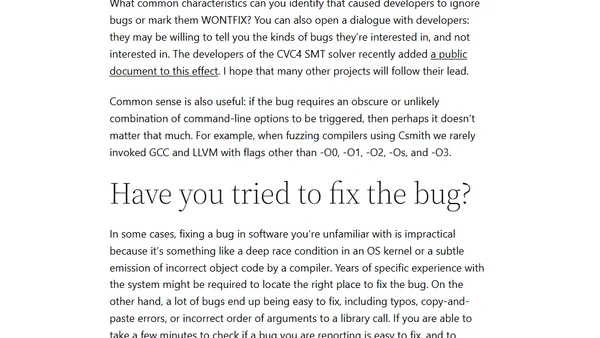 Responsible and Effective Bugfinding