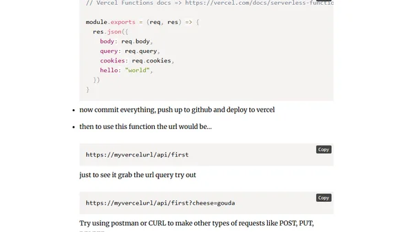How to use Vercel Cloud Functions