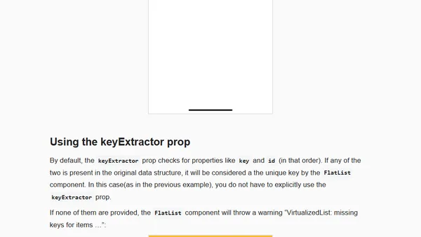 When to use keyExtractor prop in React Native's FlatList