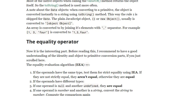 The Legend of JavaScript Equality Operator