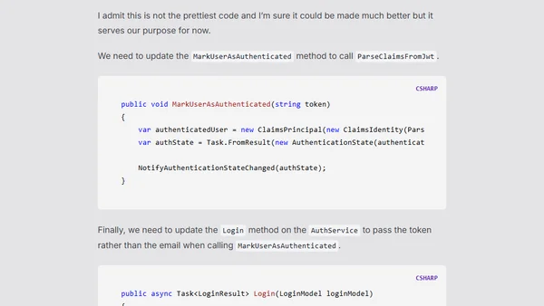 Configuring Role-based Authorization with client-side Blazor