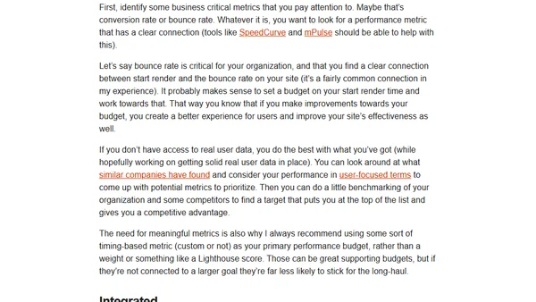 Performance Budgets That Stick