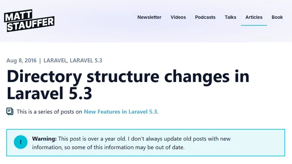 Directory structure changes in Laravel 5.3