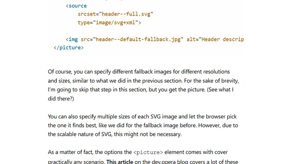 Better SVG Fallback and Art Direction With The picture Element