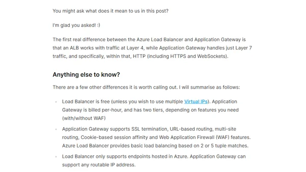 When to use Azure Load Balancer or Application Gateway