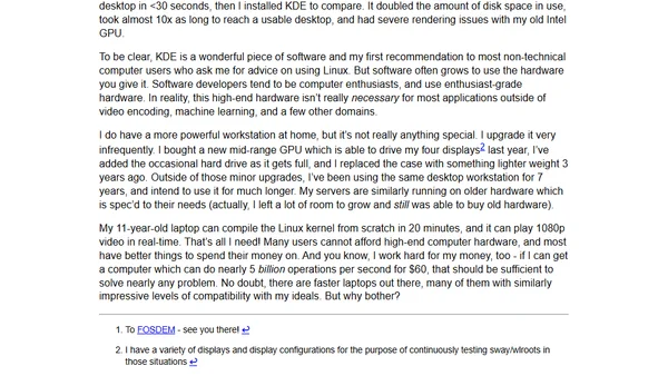 Why I use old hardware