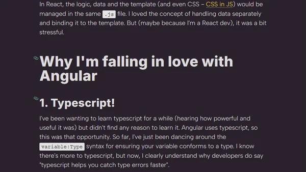 My first experience with Angular