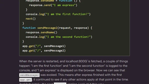 The concept of middleware in Express