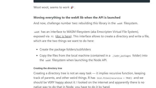 Preloading your R packages in webR in an Express JS API