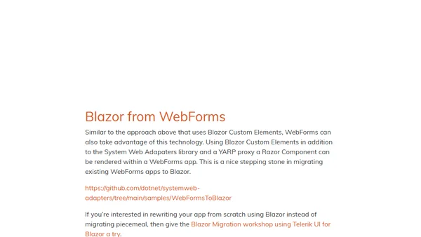 Integrating Blazor with Existing .NET Web Apps